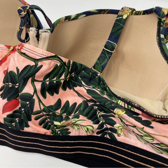 Cacique Swim Havana Tropical Peach Bikini Top Underwire Size 38F Multicolor - Picture 5 of 13